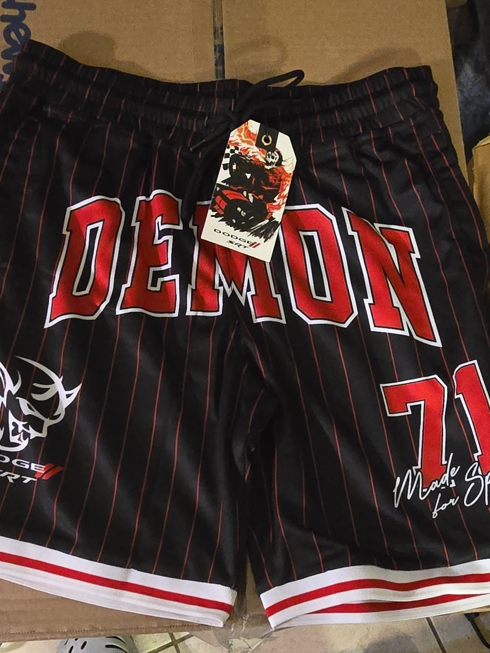Reason Men's Athletic Shorts - Black with Red and White Accents